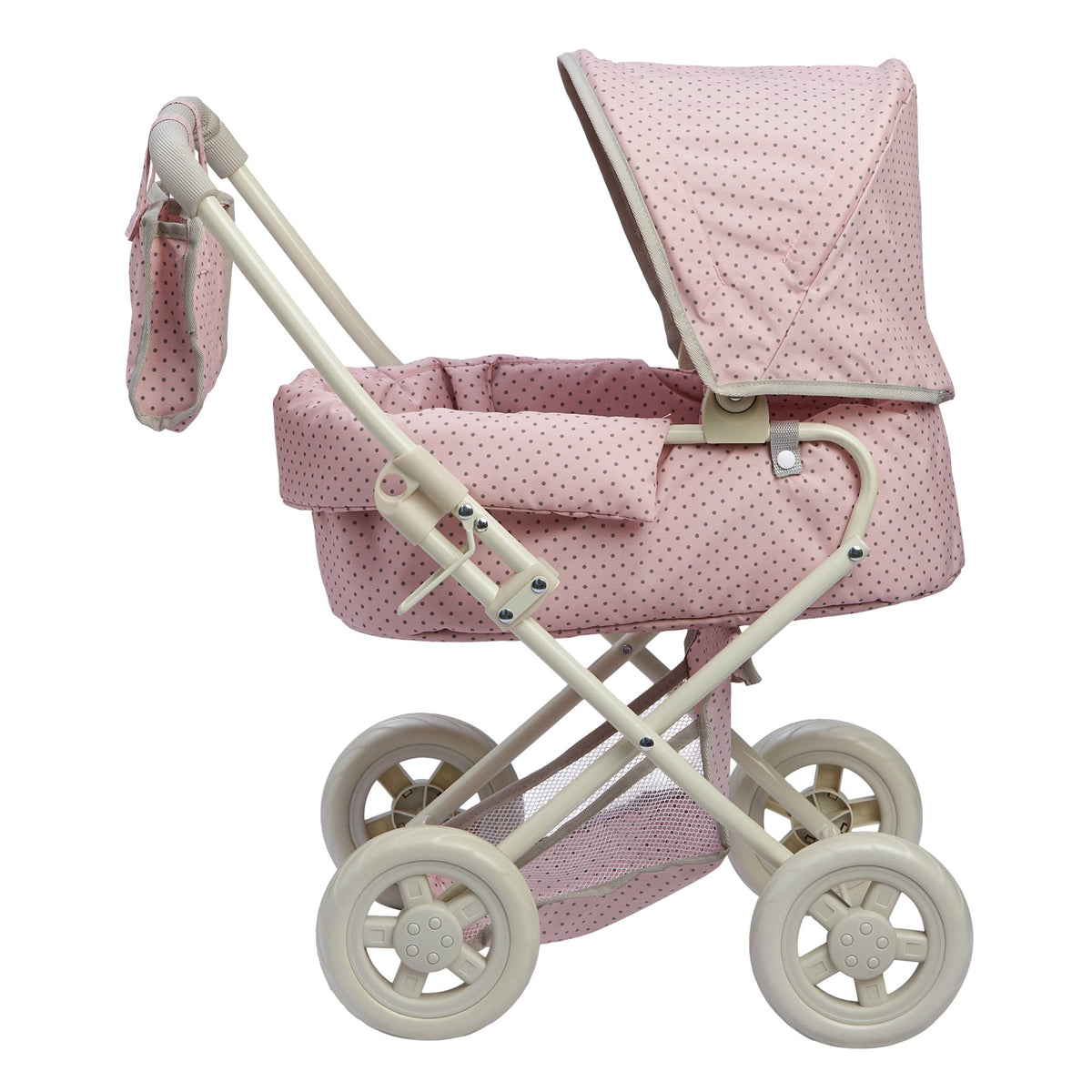 Olivia's Little World Buggy-Style Baby Doll Stroller with Retractable Canopy, Storage Underneath
