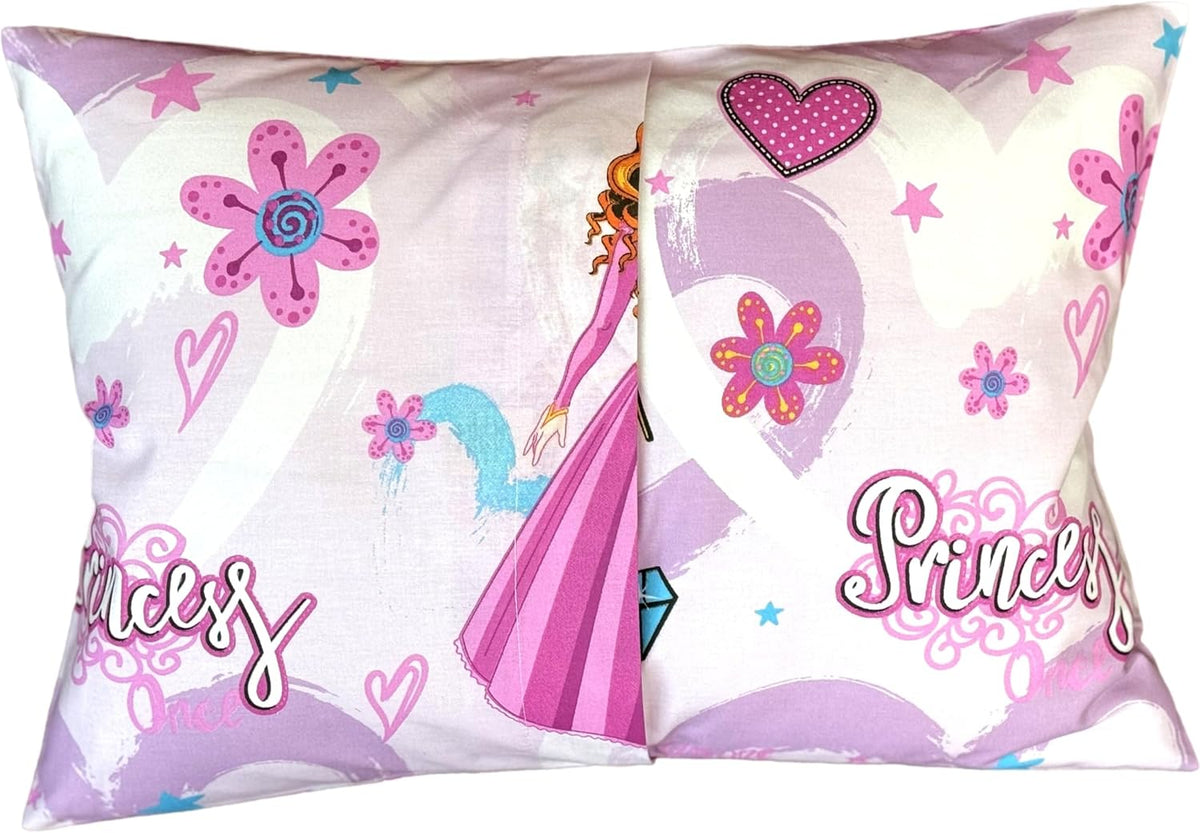 Travel Toddler Pillowcase 13 x 18 - Cotton Toddler Pillow Case Princess Pillows for Girls, Baby