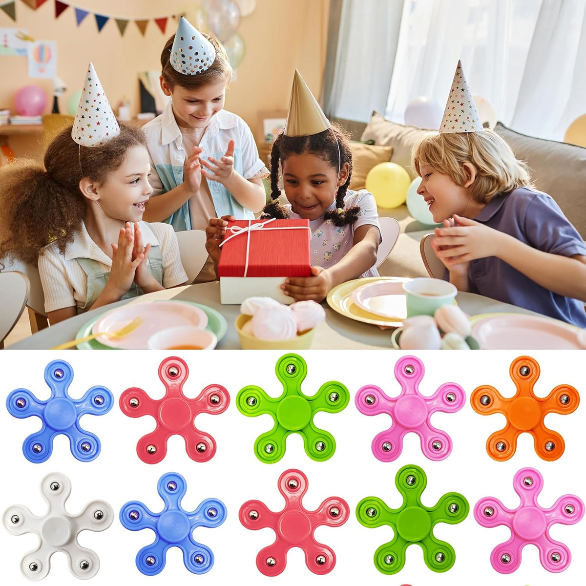 24 Pack Fidget Spinner Toys for Kids,Stress Relief Sensory Toys,Birthday Party Favors Gifts,Goodie