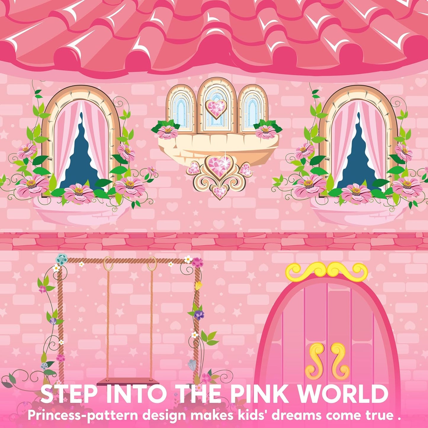 JOYIN Princess Tent Girls Large Playhouse Kids Castle Play Tent for Children, Pop Up Play House for