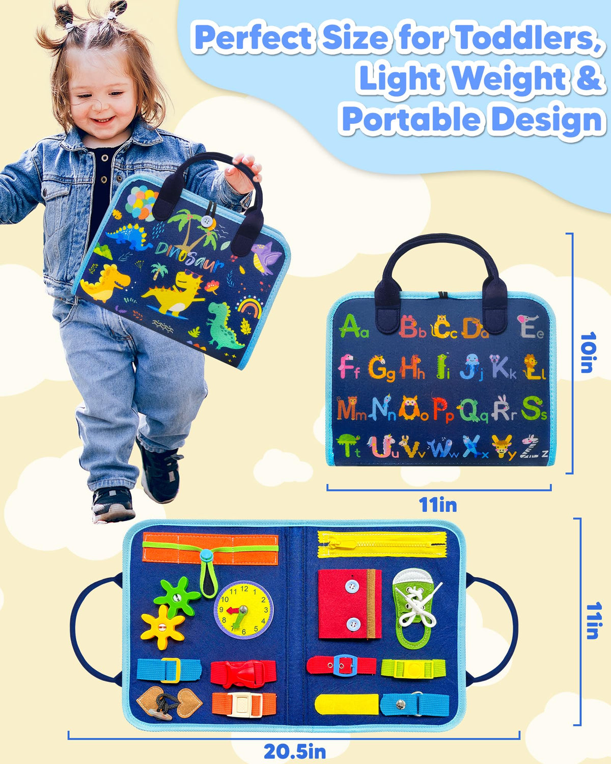 Exorany Busy Board Montessori Toys for Toddler Boy Birthday Gift Busy Book