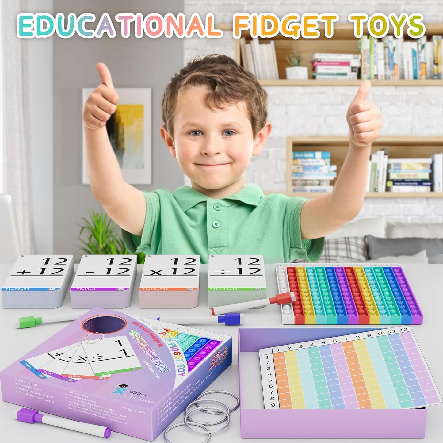 Math Games for Kids - Flash Cards for Kids - Pop it Practice with Addition, Subtraction