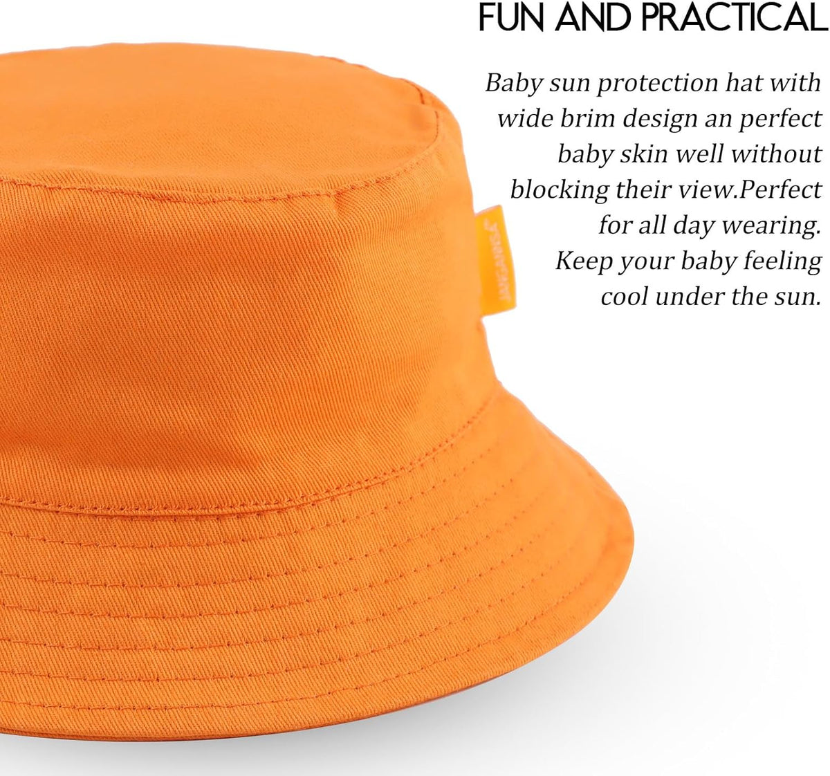 JANGANNSA Cotton Baby Sun Hat Infant Toddler Boys Girls Bucket Hats Summer Sun Protection Kids