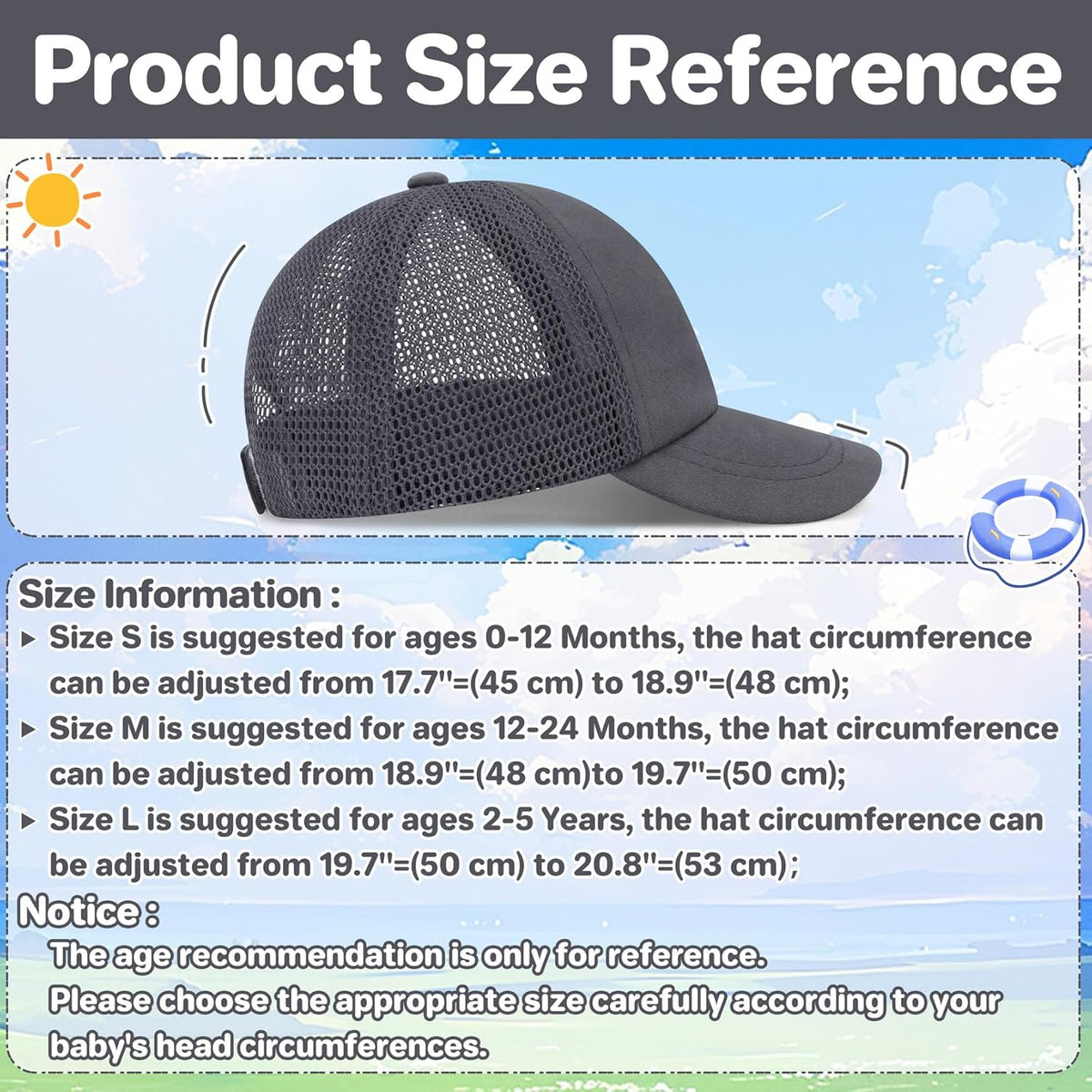 qikqik Baby Baseball Cap Toddler Baseball Hat with Mesh Infant Sun Hat UPF 50+ Baby Ball Cap