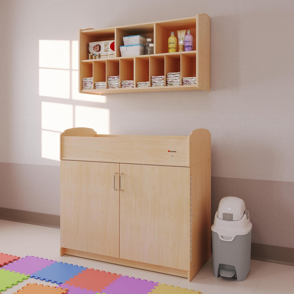 Foundations Mini Hands-Free Diaper Pail with Airtight Lid - Durable & Odorless Diaper Disposal