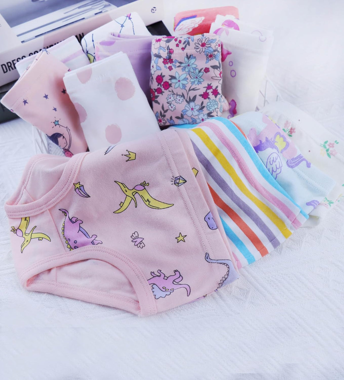 Boboking Girls Soft Underwear Toddler Kids Briefs Cotton Panties 12-pack