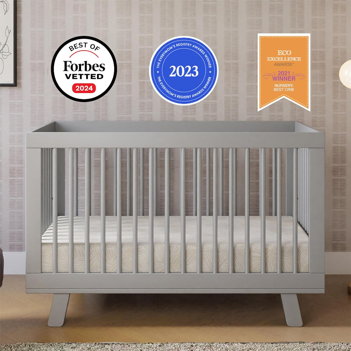 Babyletto Hudson 3-in-1 Convertible Baby Crib - GREENGUARD Gold Certified Convertible Crib to