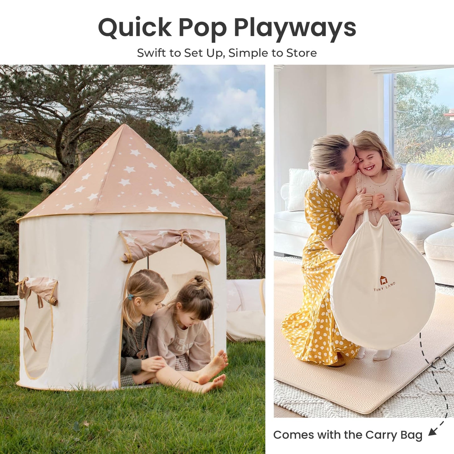 Tiny Land Kids Play Tent with Tunnel, Pop-Up Tent & Ball Pit for Toddlers