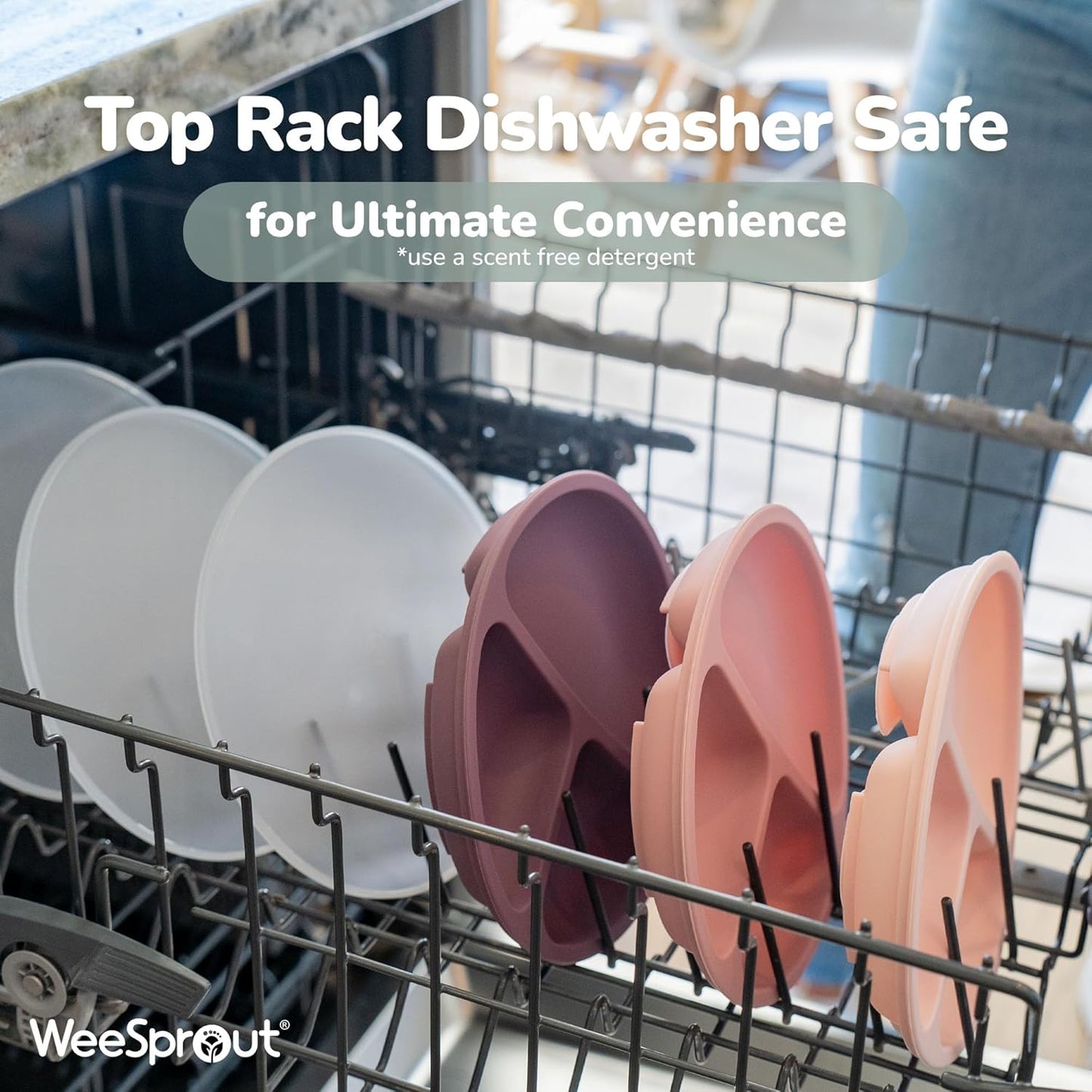 WeeSprout Silicone Plates for Babies & Toddlers (3 Pack) 100% Food-Grade Dishes for Self Feeding