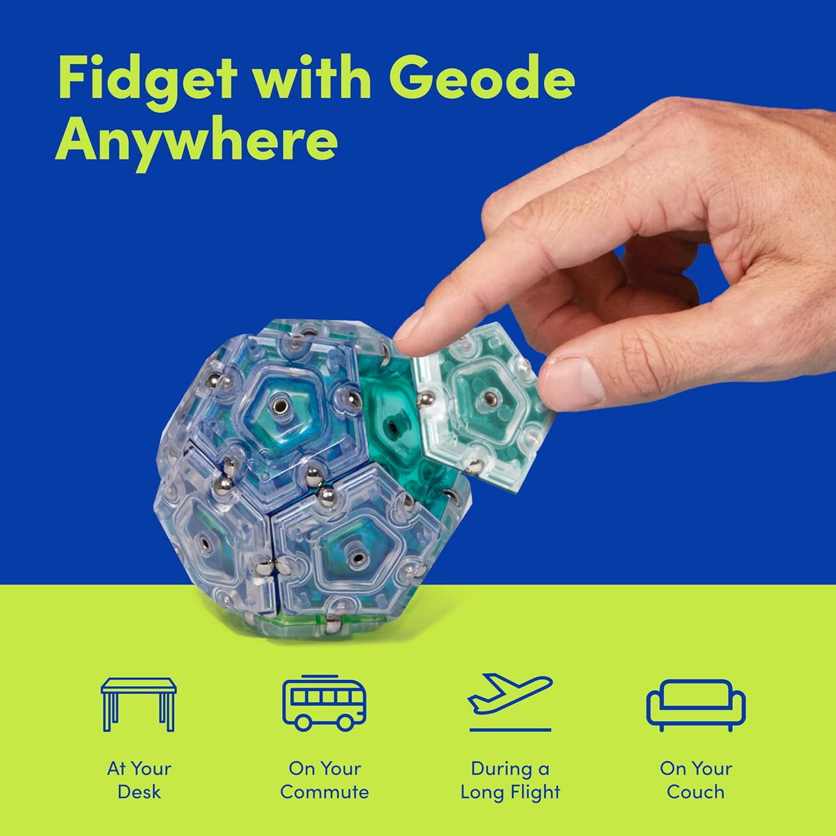 Speks Geode Sphere Magnetic Fidget Toy for Adults | Quiet Adult Sensory Toy for Stress Relief &