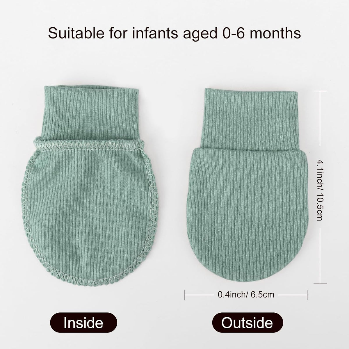 BQUBO 6 Pairs Newborn Baby Boys Girls Mittens 0-6 Months Unisex-Baby Infant Mittens Elastic No
