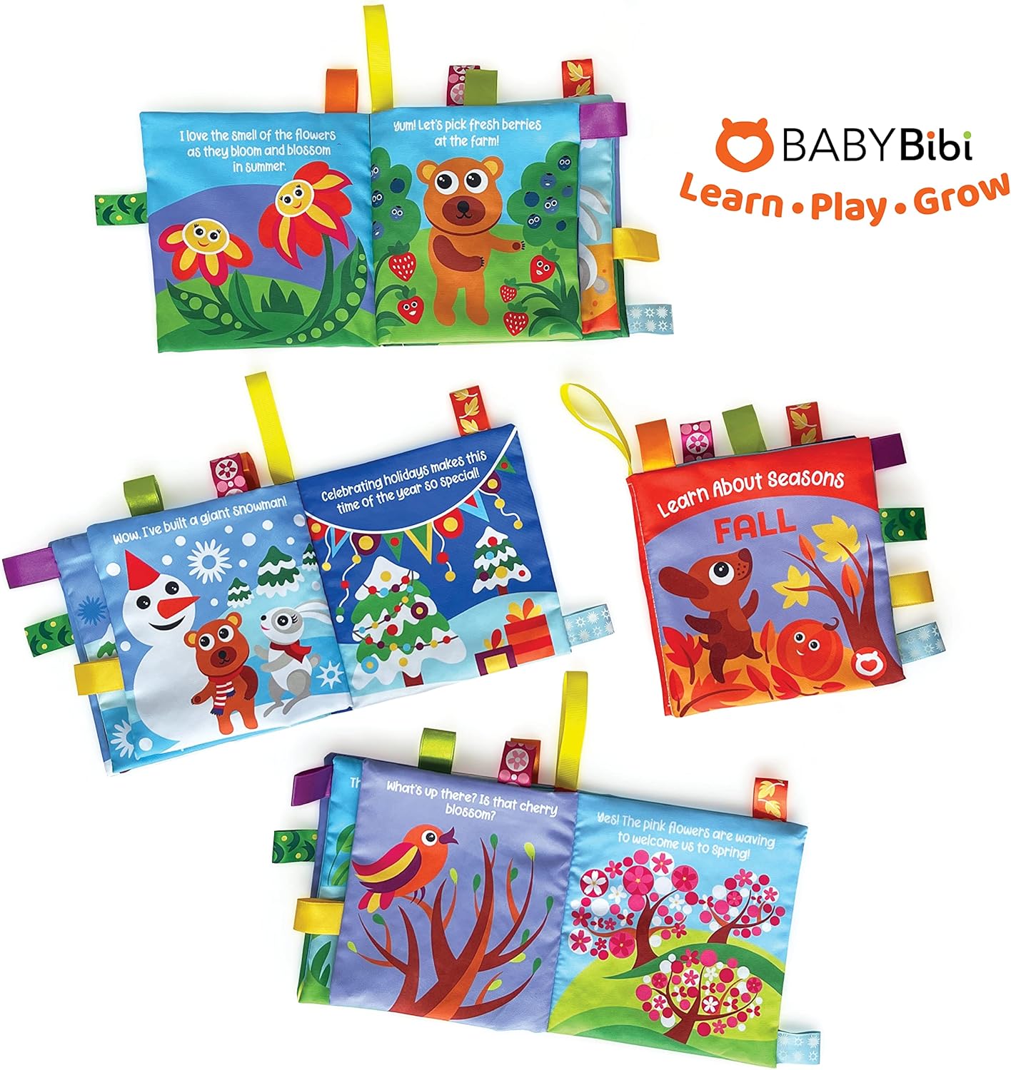 Cloth Books for Babies - Learn About Seasons, Playful Illustrations, Crinkle Pages & Cute