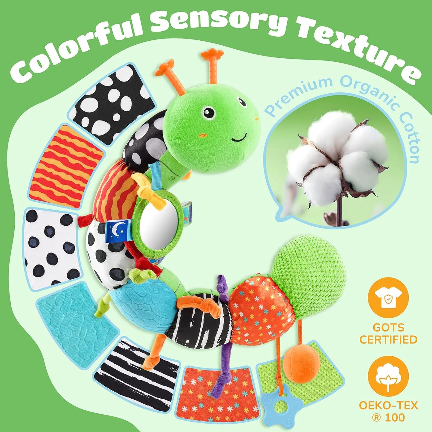 Baby Toys 6-12 Months Music Caterpillar Infant Toys Stuffed Animals 0-3-6 Months Tummy Time