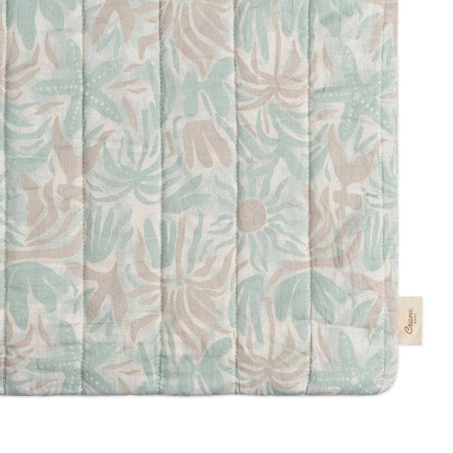 Crane Baby Changing Pad Cover, 100% Cotton Sateen Exterior Change Pad Cover, Beach Life Theme, 16"
