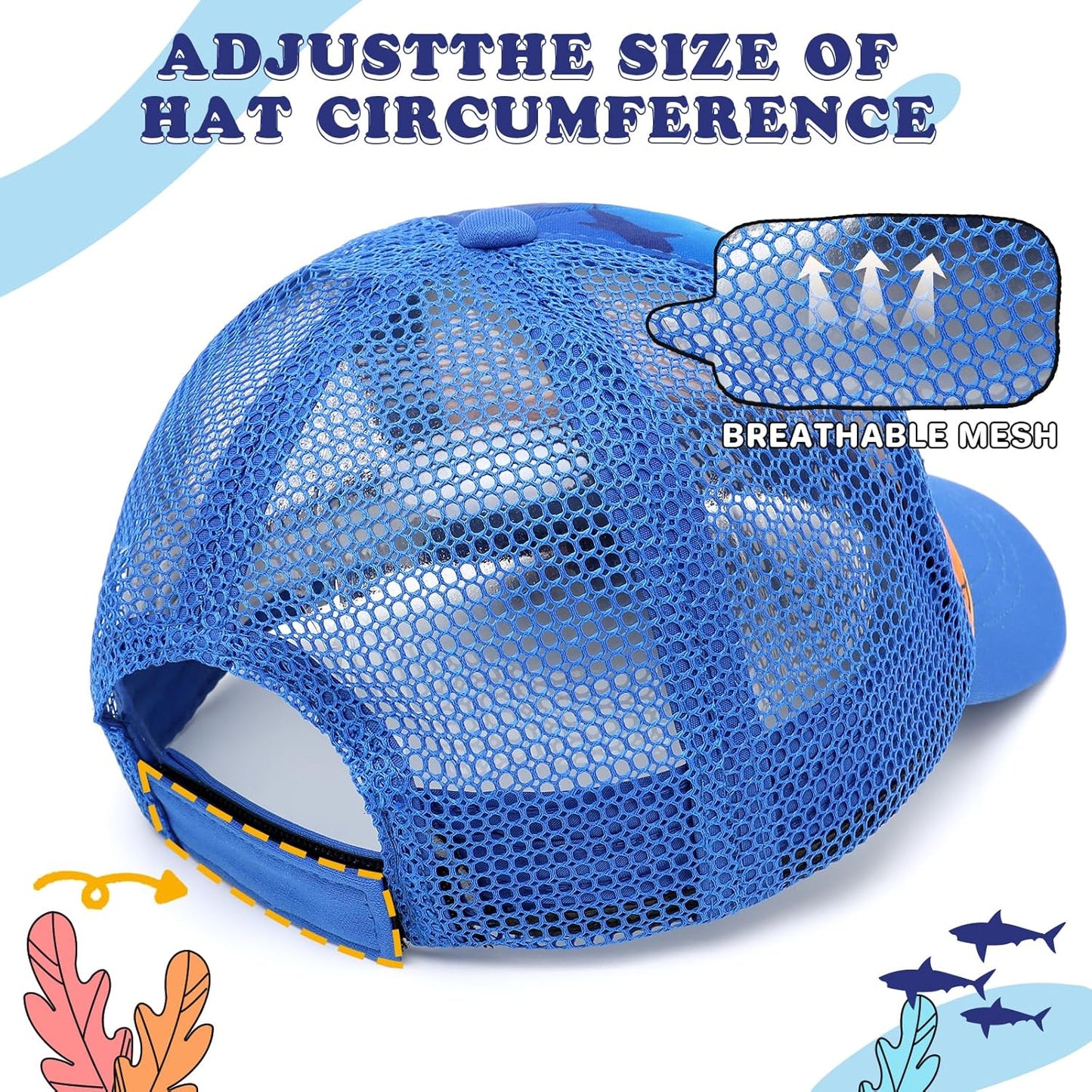Duoyeree Toddler Baseball Cap Baby Cap Sun hat Print Dinosaur Pattern and Solid Color hat Kids boy