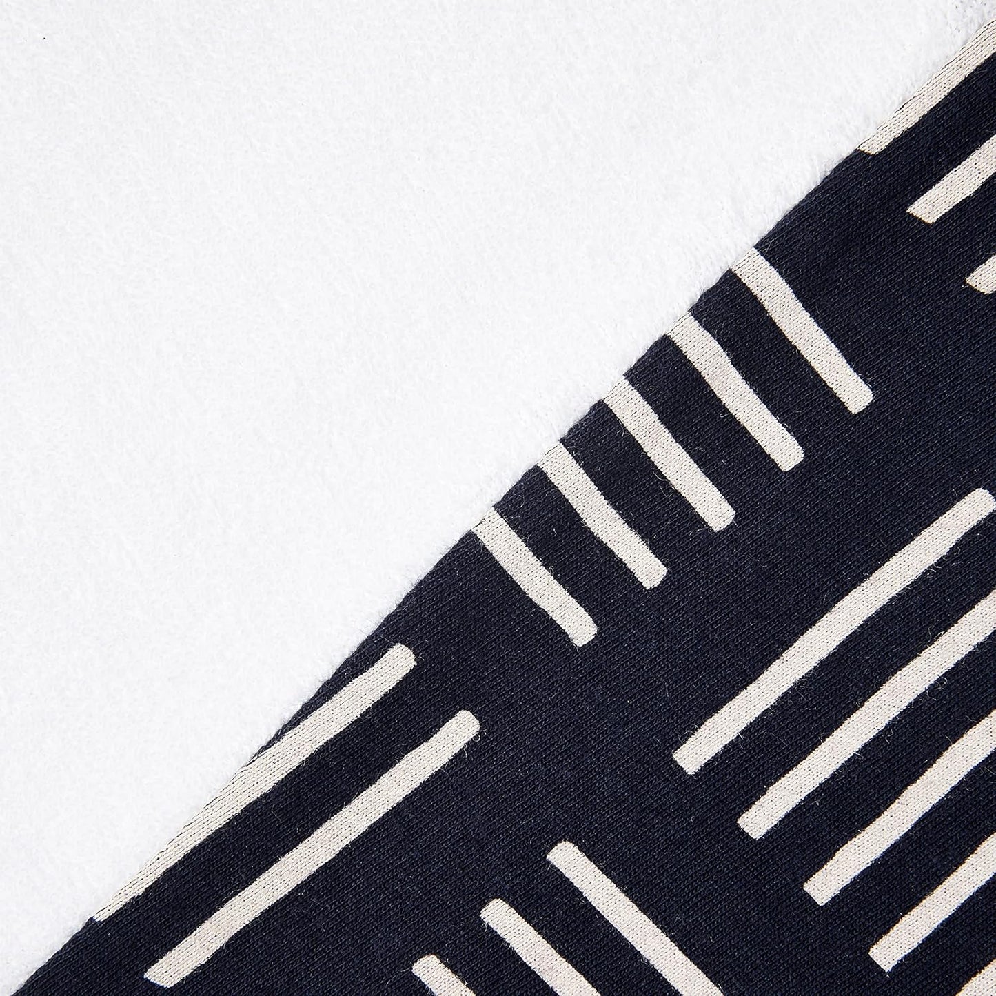 HonestBaby 2-Piece Organic Cotton Printed & Terry Changing Pad Cover Set, Sketchy Square Dark Navy