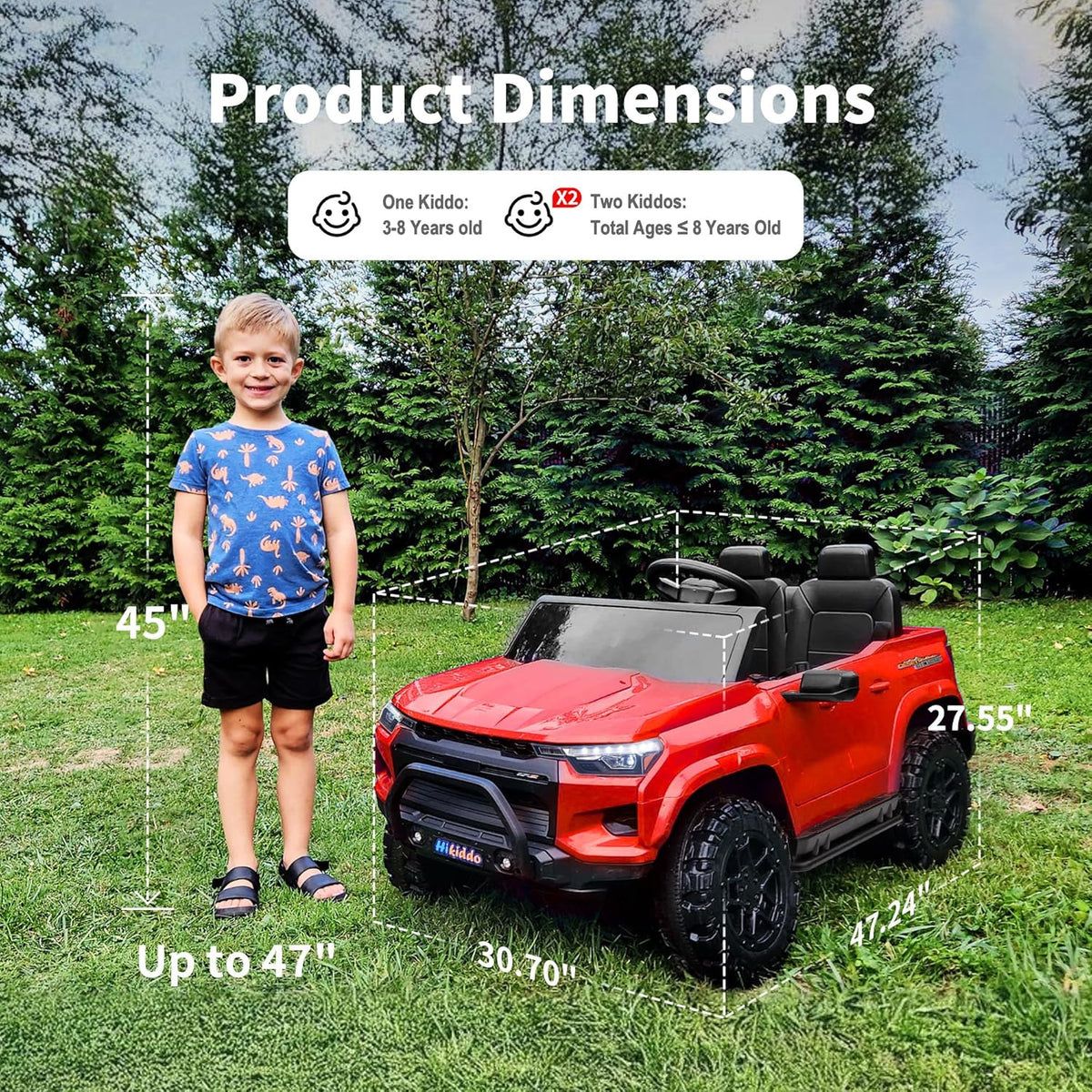 24V 10Ah Ride on Toy for Big Kids, 4WD 2 Seater Electric SUV Kids Car to Drive w/Remote Control