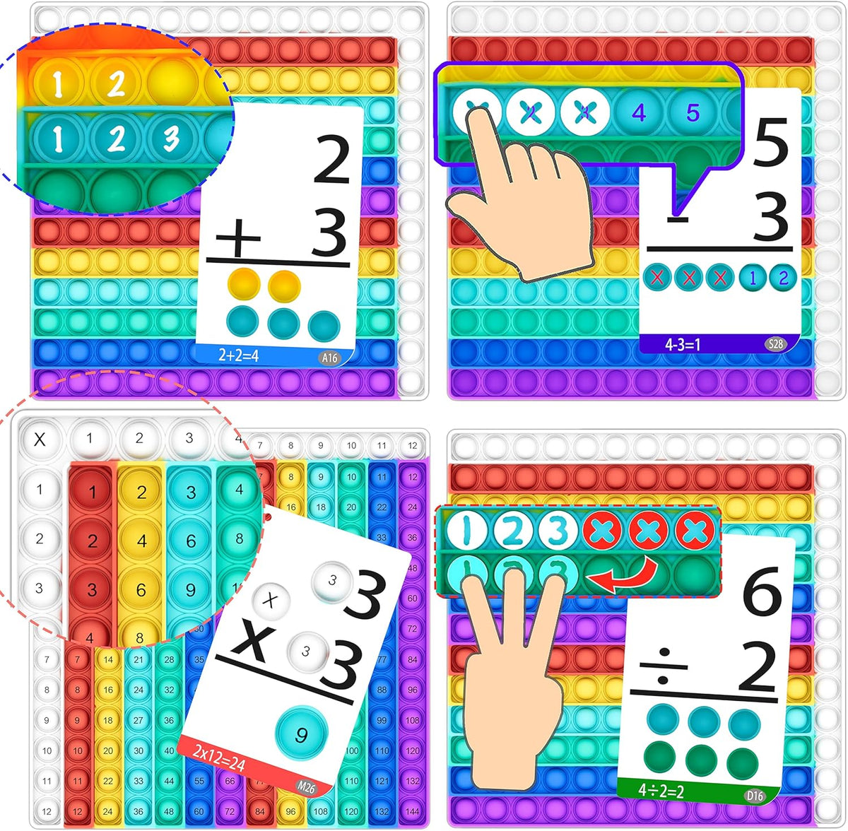 COOVA Multiplication Flash Cards + Multiplication Chart - Math Manipulatives Fact Cards
