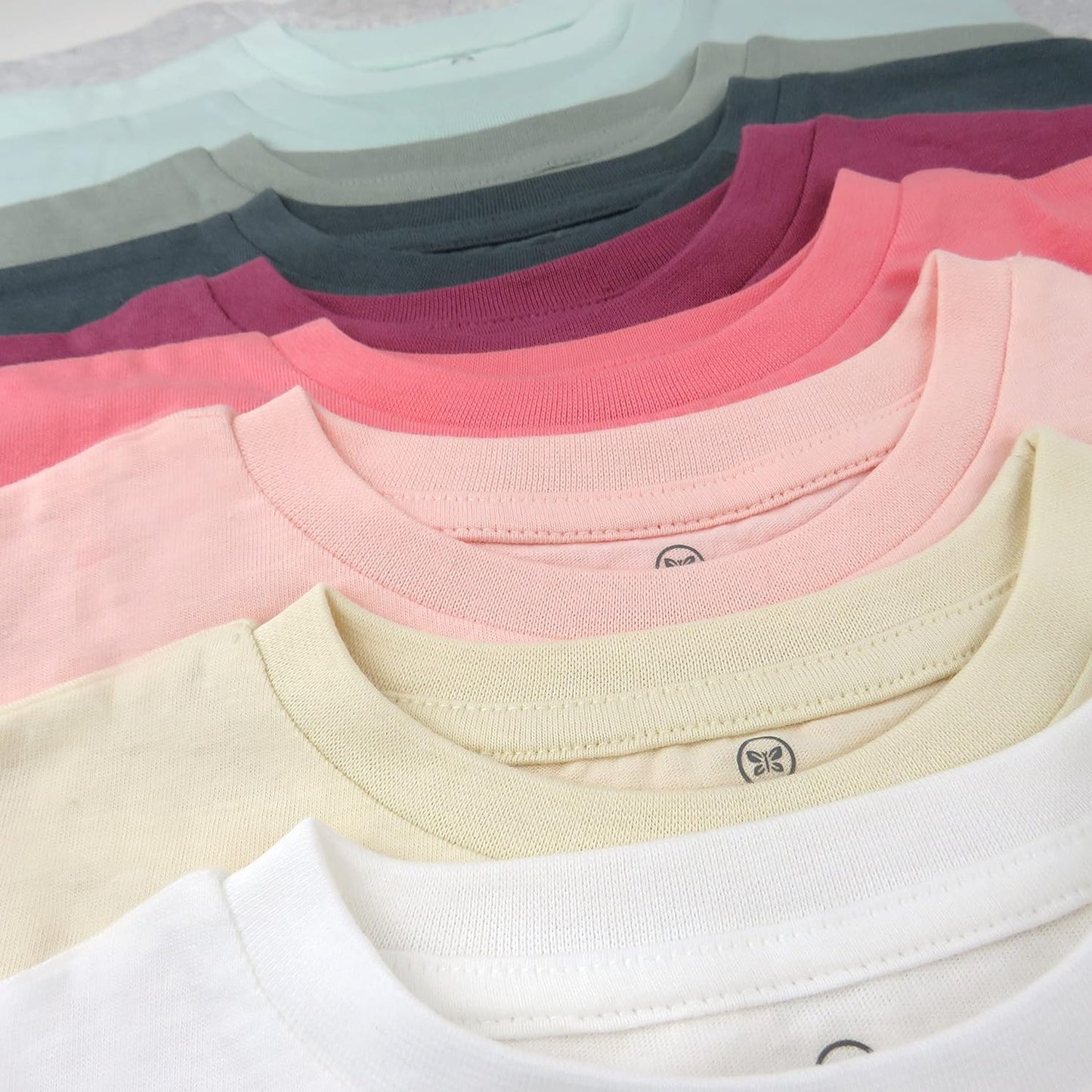 HonestBaby 10-Pack Short Sleeve T-shirts 100% Organic Cotton Baby, Toddler, Little Kids, Boys