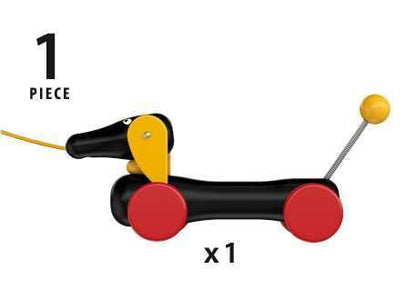 BRIO World - 30332 Pull Along Dachshund | Interactive Toddler Toy | Durable Wooden Construction |