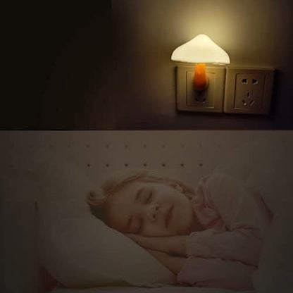 AUSAYE 2 Pack Sensor LED Night Light Plug in NightLight Energy Saving Wall Lamp Mushroom Night