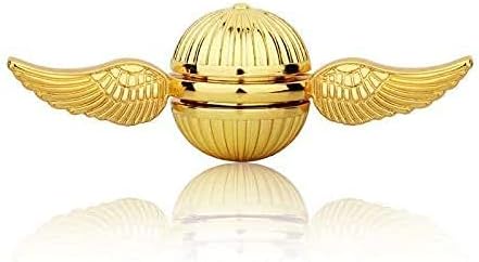 Golden Sphere Fidget Spinner Toy for Kids Adults, Gold Orb Metal Fingertip Hand Finger Spinner