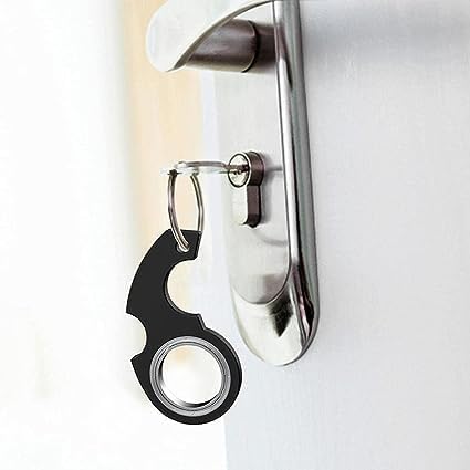 Black Keychain Spinner Fidget Ring Toy,Keychain Spinner Fidget Ring Metal Key Chain Spinner Fidget