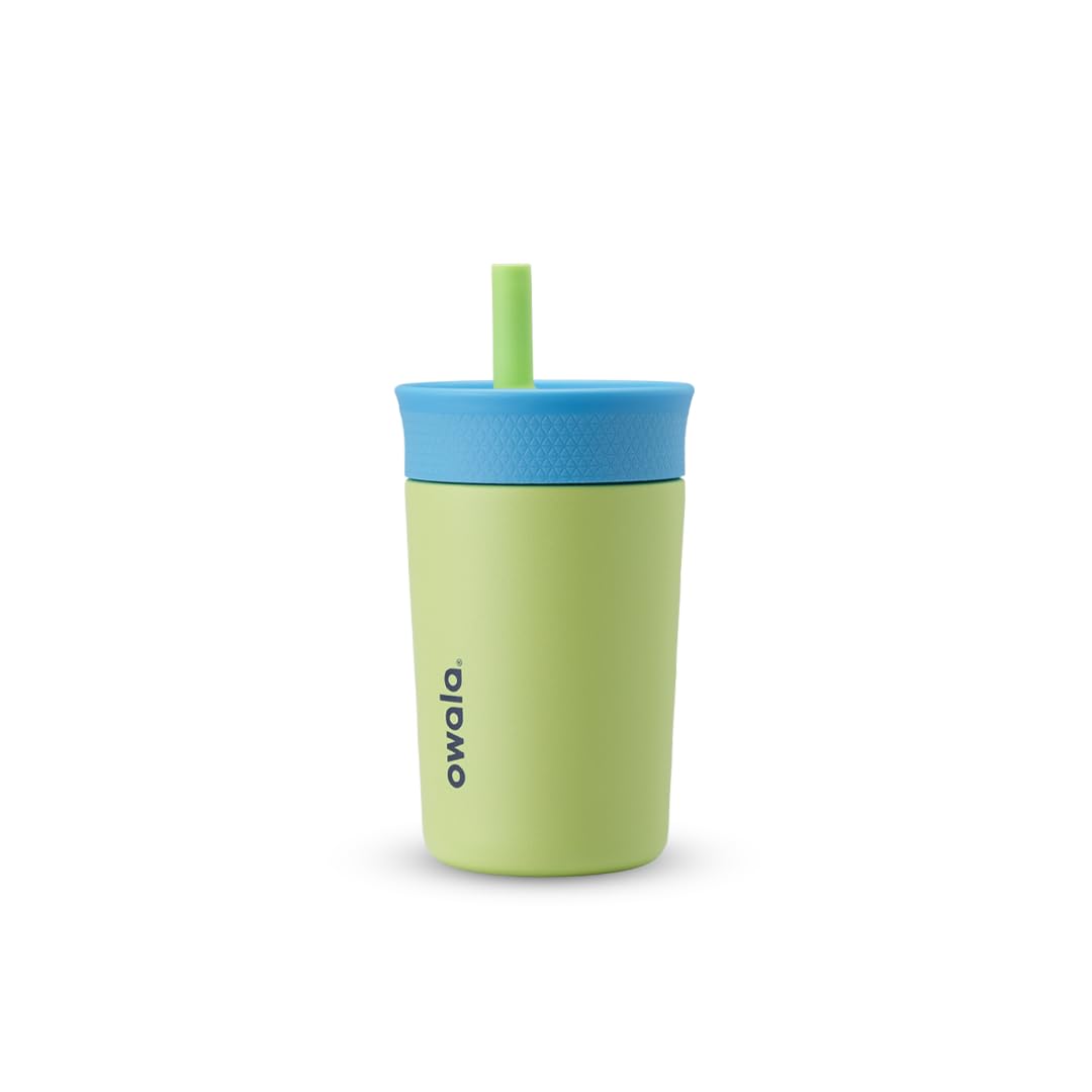 Owala Kids Insulation Stainless Steel Tumbler with Spill Resistant Flexible Straw, Easy to Clean