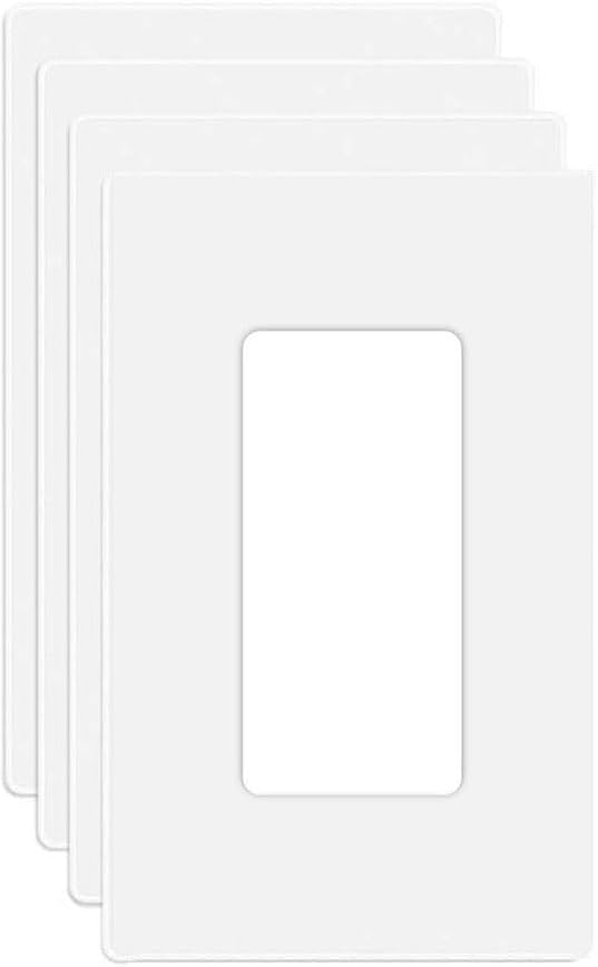 1-Gang Screwless Decora Wall Plate Cover Single Switch Outlet Electrical Faceplate for Light