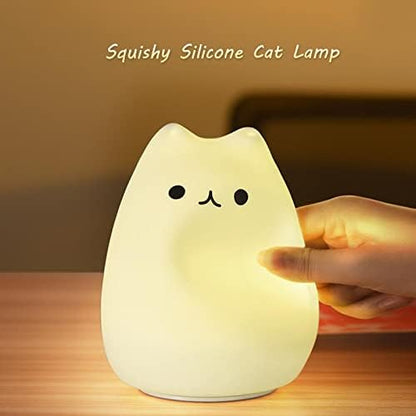 ZKLiLi Cat Night Light, Cute Nursery Lights USB Rechargeable Cat Lamp Nightlight Birthday Christmas