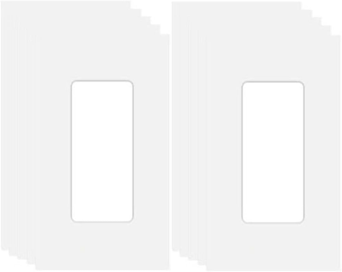 1-Gang Screwless Decora Wall Plate Cover Single Switch Outlet Electrical Faceplate for Light