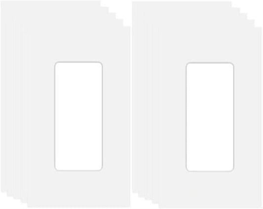 1-Gang Screwless Decora Wall Plate Cover Single Switch Outlet Electrical Faceplate for Light