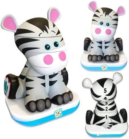 Stack-a-Roos Baby Zebra by Salus Brands - Animal Stacking Toy, Educational Early Learning Toy for