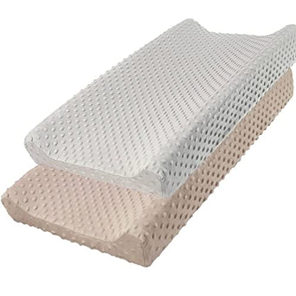 Owlowla Changing Pad Cover, Soft Minky Dots Changing Table Sheets for Baby Boy and Girl 2Pack