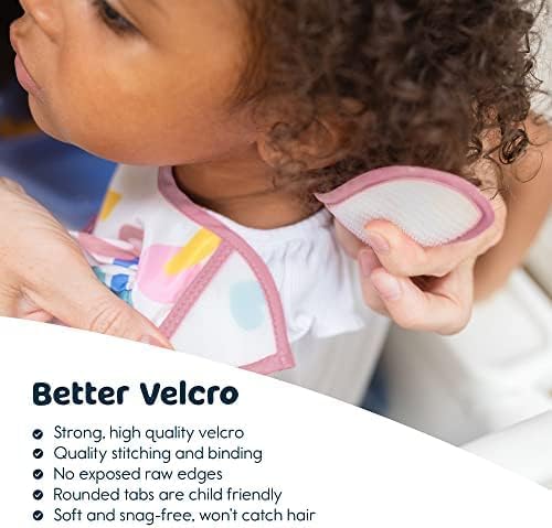 Tiny Twinkle Mess-Proof Baby Bib - Waterproof Bib for Baby Girl - Machine Washable - Adjustable