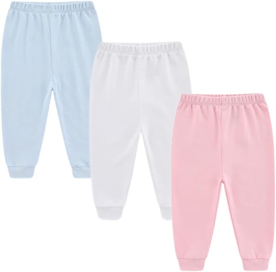 Unisex Newborn Baby Cotton 4-Pack Pants Embroidery Pringting Casual Leggings 0-24 Months for Boys