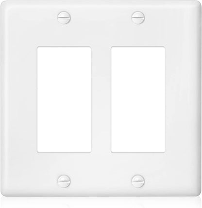 Decorator Wall Plate Double Gang Light Switch Plate Outlet Cover,Unbreakable Polycarbonate