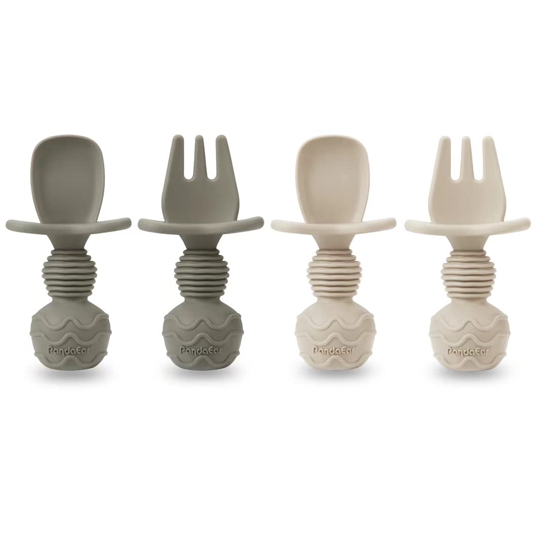 PandaEar Silicone Baby Feeding Set with Divided Suction Plate