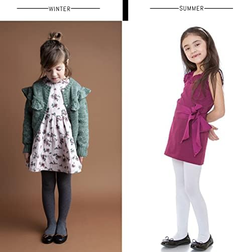 Kids, Girls thin Ribbed Cotton tights, Comfy, Soft Flat Tights Made from Breathable cotton| Great