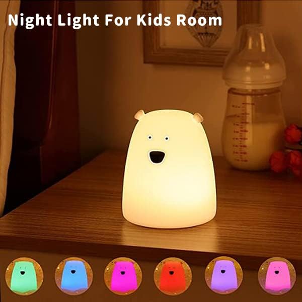 ZKLiLi Night Light for Kids, Cute Night Lamp Battery Powered Night Light for Kids Silicone Soft LED