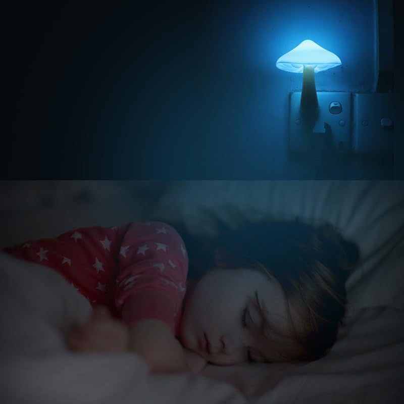 AUSAYE 5Pack Sensor LED Night Light Plug in Lamp 7 Color Changing Mushroom Light Cute Night Lights