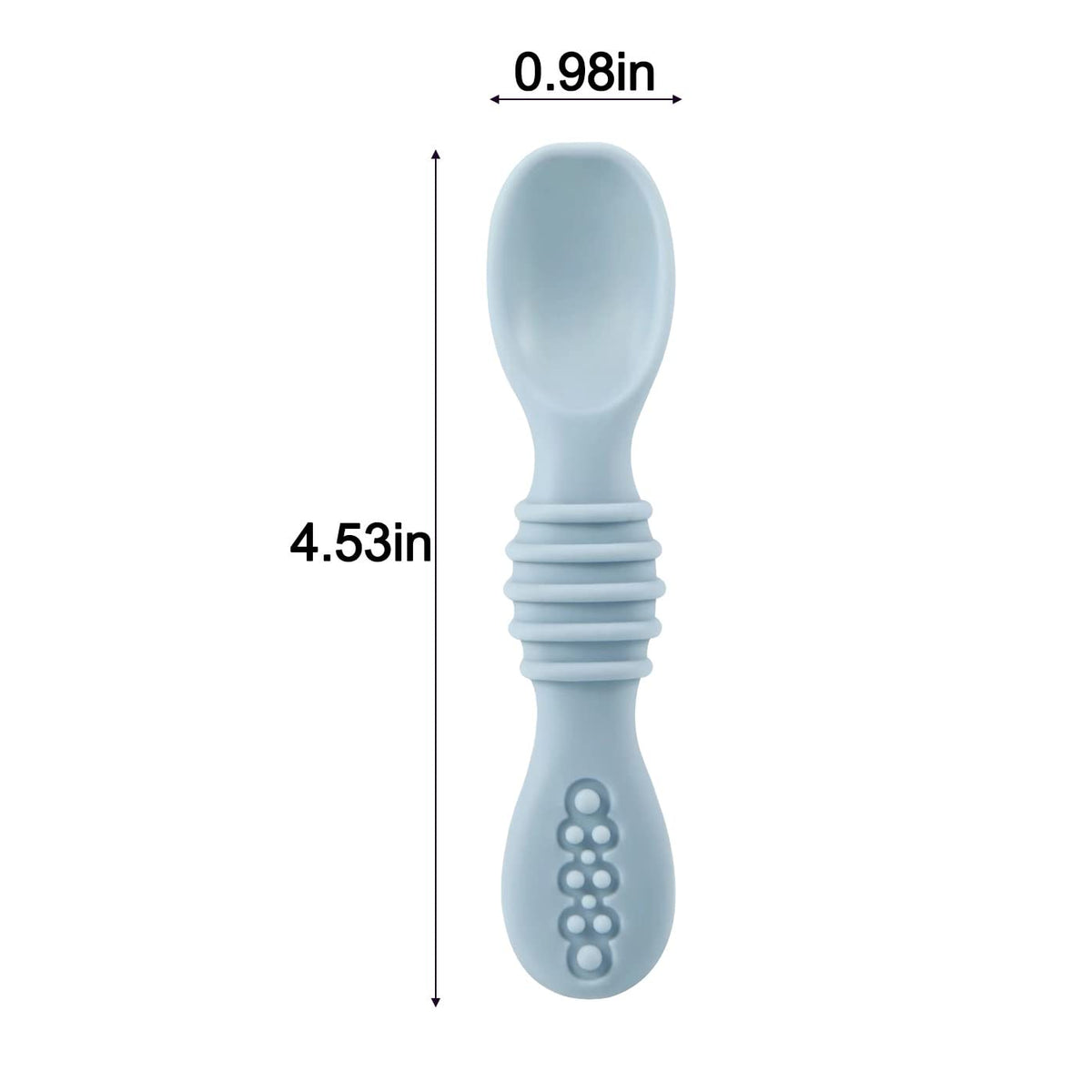 PandaEar 7 Pack Silicone Baby Spoons, Toddler Self Feeding Utensils
