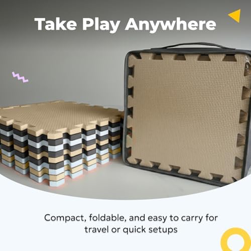 MioTetto Baby Play Mat, Comfortable Playtime Mat – Portable Foam Floor Tiles, Safe Baby mat for