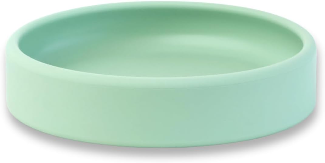 Solid Plate, Weighted Baby Toddler Plate, Silicone Plates for Baby, No-Division Kid Plates