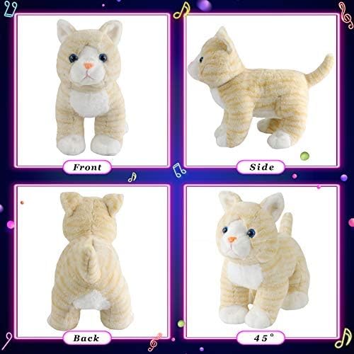 Glow Guards 14'' Light up Musical Kitty Stuffed Animal Soft Realistic Cat Plush Toy with LED Night