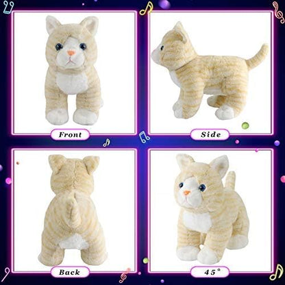 Glow Guards 14'' Light up Musical Kitty Stuffed Animal Soft Realistic Cat Plush Toy with LED Night