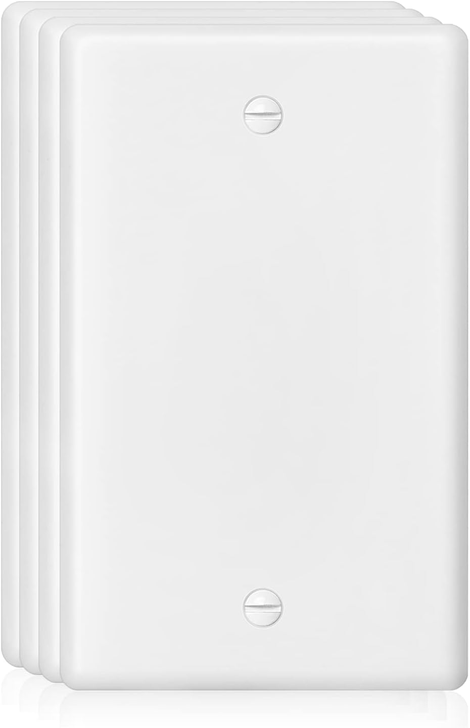Decorator Wall Plate Blank Switch Plate Outlet Cover,Unbreakable Polycarbonate Thermoplastic, White