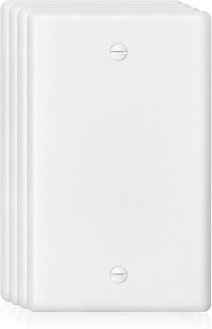 Decorator Wall Plate Blank Switch Plate Outlet Cover,Unbreakable Polycarbonate Thermoplastic, White
