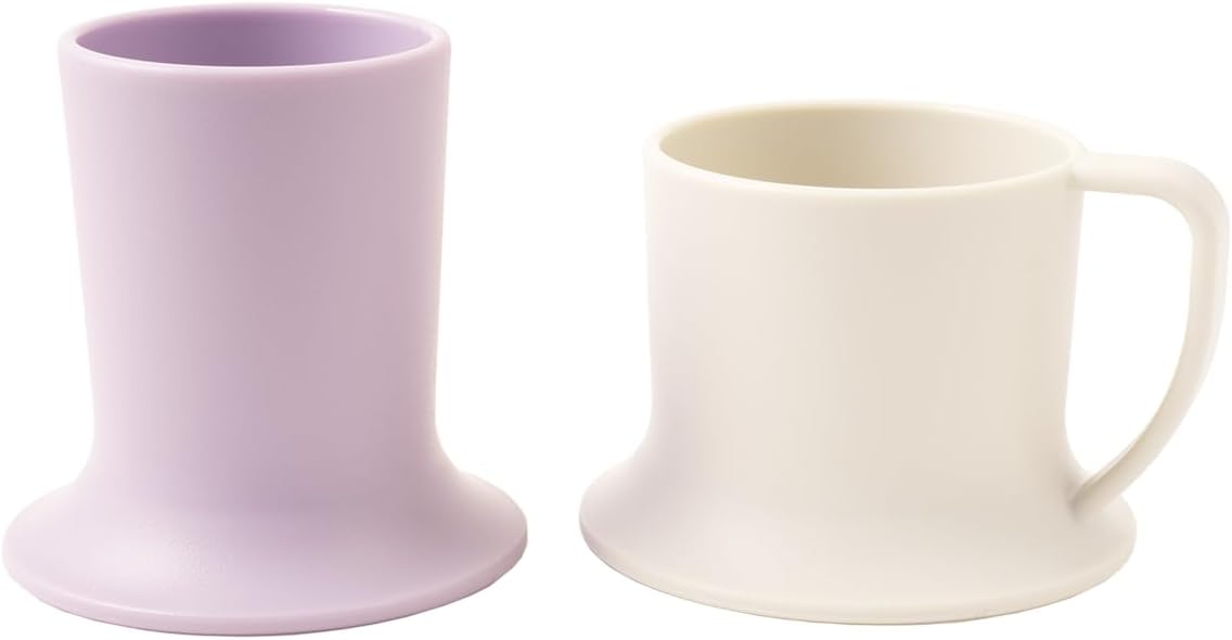 Kids Tumbler and Teacup | 2 Cup Set (6 & 7 Oz) Dishwasher/Microwave Safe 3.5" x 4" | 2 Wide Base