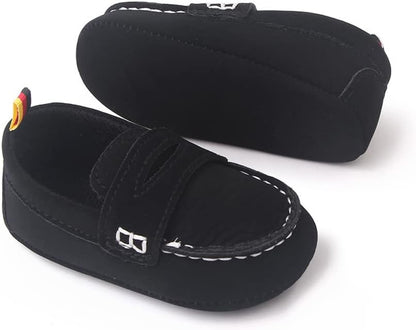 LONSOEN Baby Girls Boys Loafers Prewalker Dress Crib Shoes